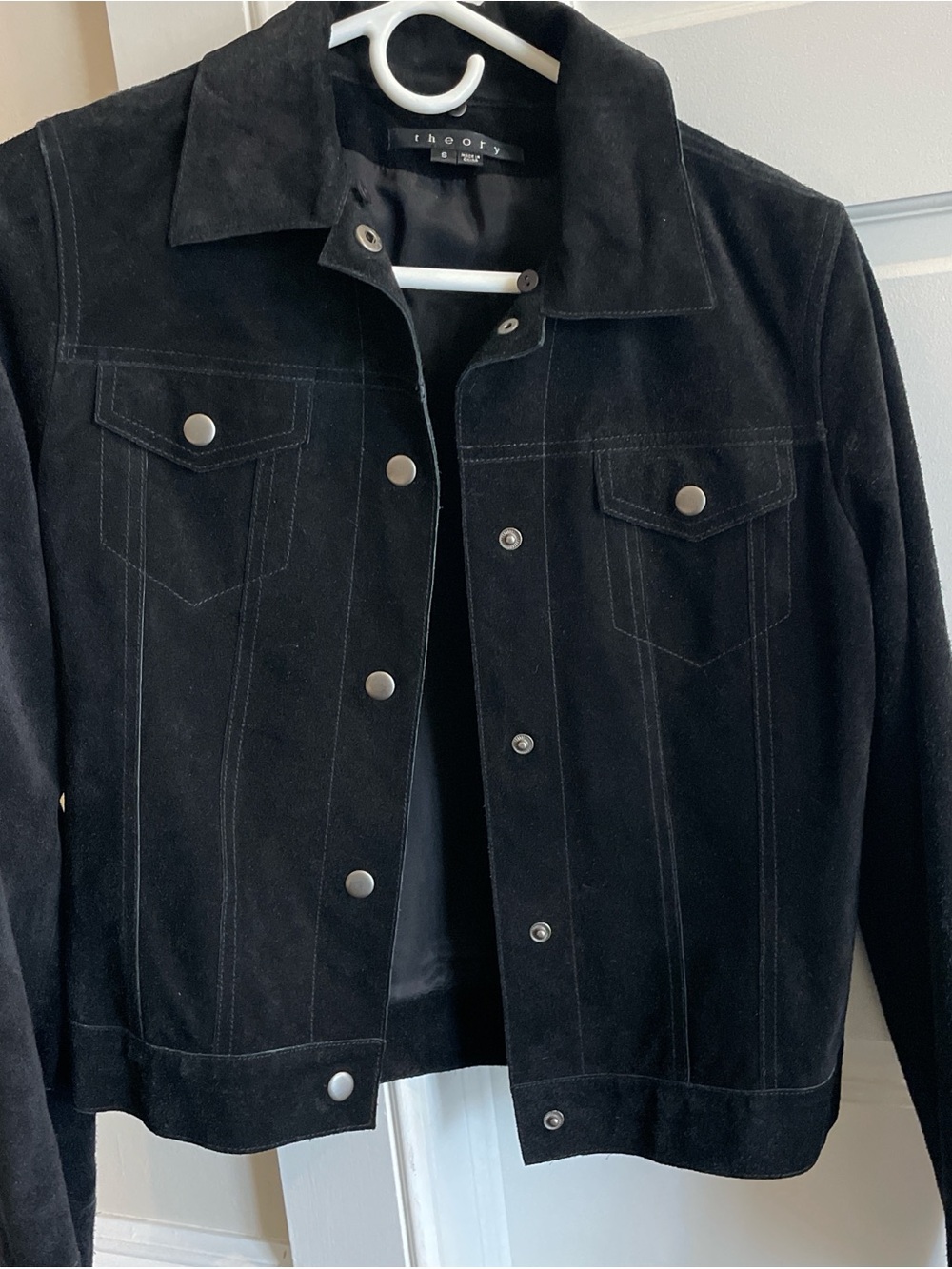 Theory Black Button-Front Jacket